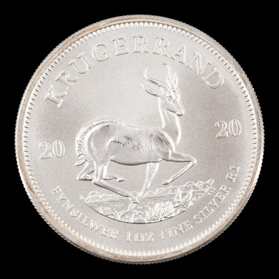 Lot 538 - A South Africa 2020 1oz Krugerrand fine silver...