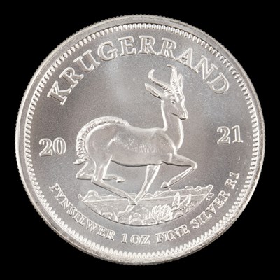 Lot 539 - A South Africa 2021 1oz Krugerrand fine silver...