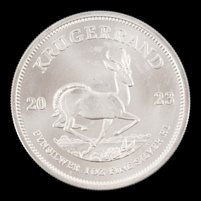 Lot 541 - A South Africa 2023 1oz Krugerrand fine silver...