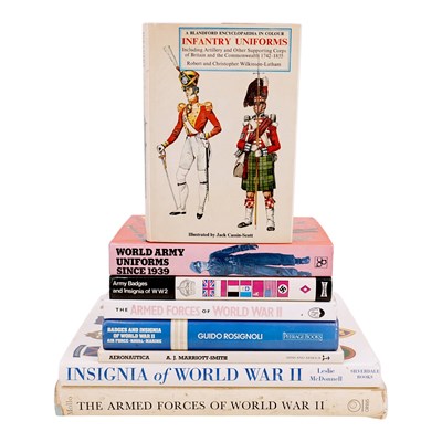 Lot 385 - A group of books on military uniforms and...