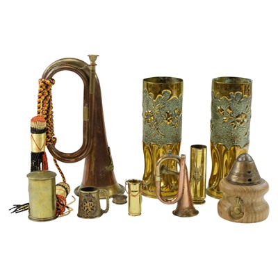 Lot 260 - A quantity of Great War "trench art", etc,...