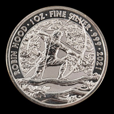 Lot 558 - A Royal Mint 2021 "Robin Hood" 1oz fine silver...