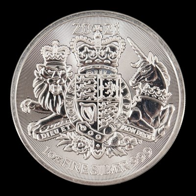 Lot 559 - A Royal Mint 2021 "Royal Arms" 1oz fine silver...