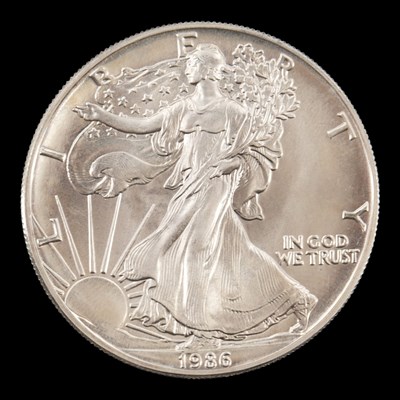 Lot 571 - A USA 1986  "Eagle" 1oz fine silver bullion...