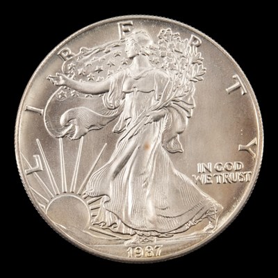 Lot 573 - A USA 1987  "Eagle" 1oz fine silver bullion...
