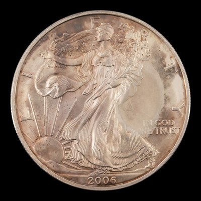 Lot 577 - A USA 2006 "Eagle" 1oz fine silver bullion one...