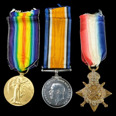 Lot 24 - 1914-15 Star, British War and Victory medals,...