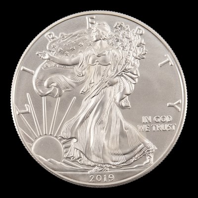 Lot 583 - A USA 2019 "Eagle" 1oz fine silver bullion one...