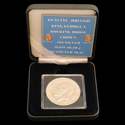 Lot 593 - A George V 1935 silver "rocking horse" crown coin