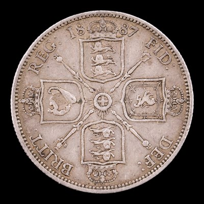 Lot 600 - A Queen Victoria 1887 silver florin coin