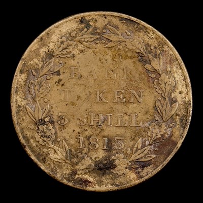 Lot 605 - A George III 1813 three shillings bank token...
