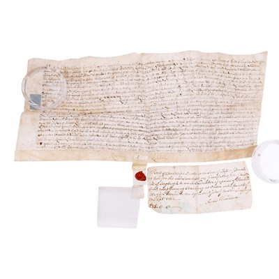 Lot 420 - A William III 1696 indenture on parchment,...