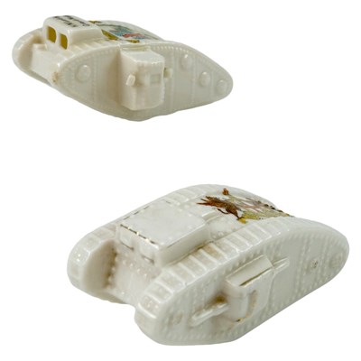 Lot 248 - Two Great War crested china tanks,...