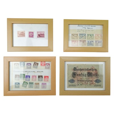 Lot 219 - Small framed displays of German Third Reich...