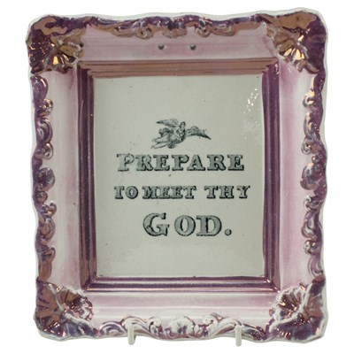 Lot 920 - A Victorian Sunderland pink lustre plaque,...