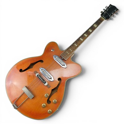 Lot 694 - A 1960s-1970s Japanese semi-acoustic guitar,...