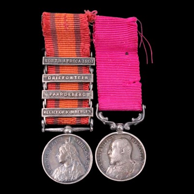 Lot 11 - A Boer War period miniature medal pair,...