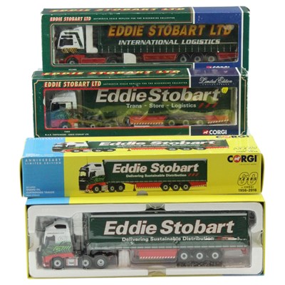 Lot 731 - Three Corgi Eddie Stobart diecast trailer...
