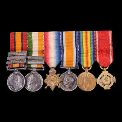 Lot 16 - A Boer War and later miniature medal group,...