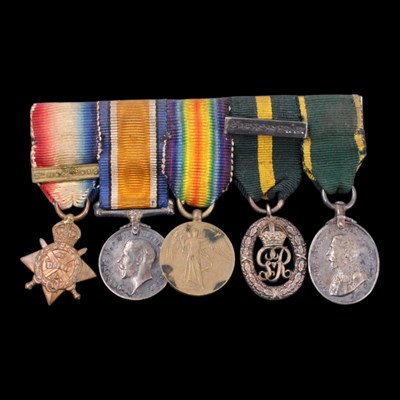 Lot 18 - A Great War miniature medal group, including...