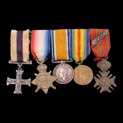 Lot 23 - A Great War miniature medal group, including...
