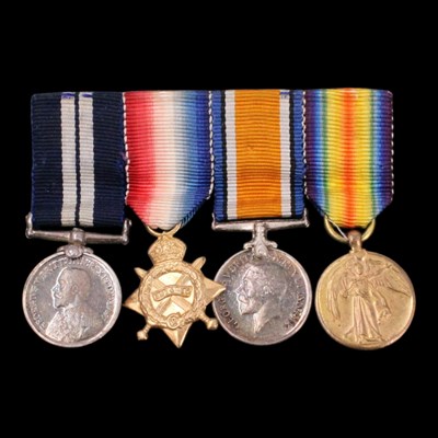 Lot 24 - A Great War miniature medal group, including...
