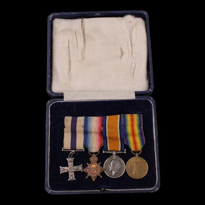Lot 39 - A Great War miniature medal group, including...
