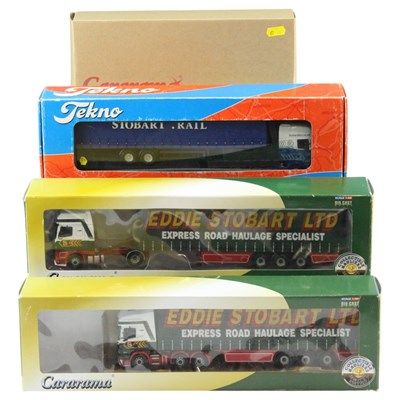 Lot 748 - Two Caramara Eddie Stobart diecast trailer...
