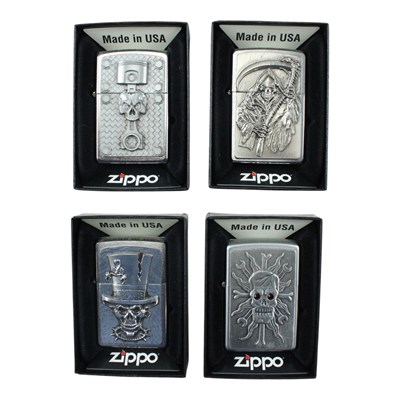 Lot 539 - Four boxed Zippo lighters, comprising "Reapers...