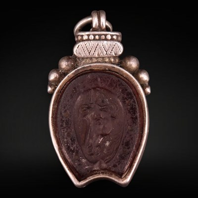Lot 1333 - A Victorian silver and amber-glass equestrian...