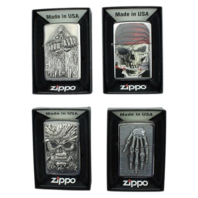 Lot 540 - Four boxed Zippo lighters, comprising "Pirate...