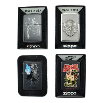 Lot 548 - Four boxed Zippo lighters, comprising "Death...
