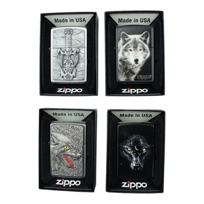 Lot 549 - Four boxed Zippo lighters, comprising "Dark...