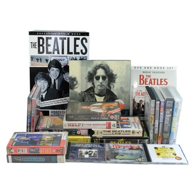 Lot 336 - A quantity of the Beatles audio-visual media,...