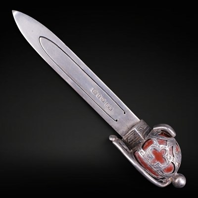Lot 1106 - A Victorian novelty silver bookmark, in the...