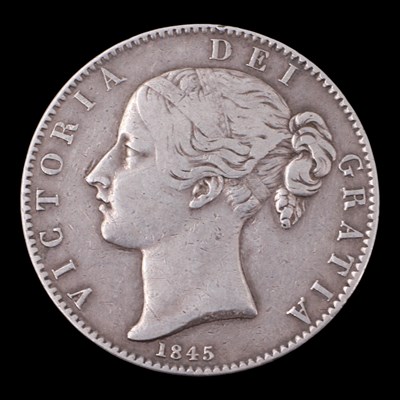 Lot 389 - A Queen Victoria 1845 silver crown coin