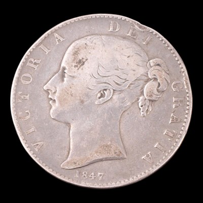 Lot 390 - A Queen Victoria 1847 silver crown coin