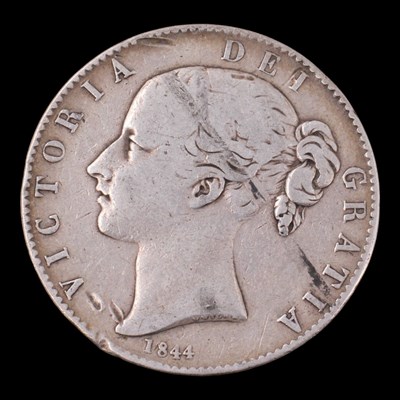 Lot 391 - A Queen Victoria 1844 silver crown coin