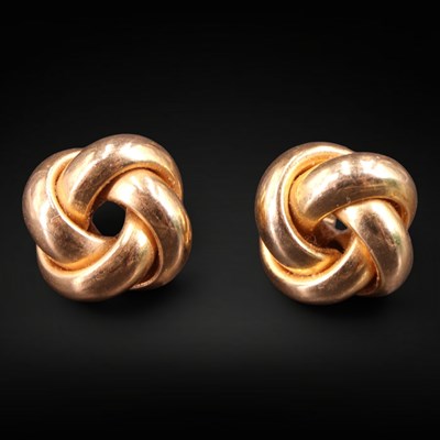 Lot 1291 - A pair of near-contemporary 9 ct yellow metal...