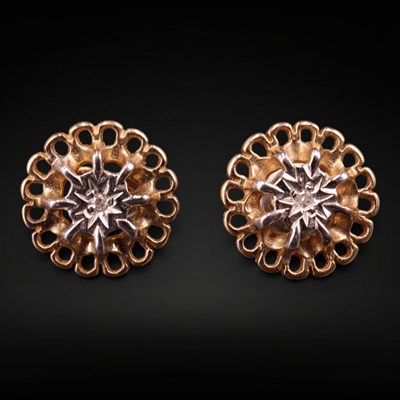 Lot 1294 - A pair of near-contemporary diamond and 9 ct...