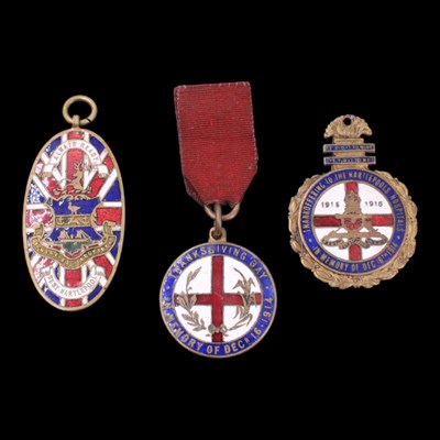 Lot 33 - Three Great War commemorative enamelled...