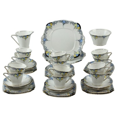 Lot 978 - An Art Deco floral hand-tinted and...