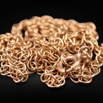 Lot 1298 - A 9 ct gold rope-link neck chain, 51 cm, 6.1 g