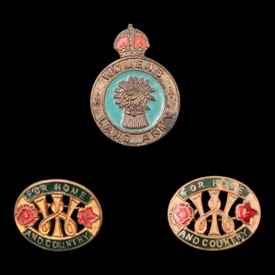 Lot 66 - A Second World War Women's Land Army cap badge,...