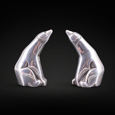 Lot 1186 - A pair of David-Andersen Art Deco salt /...