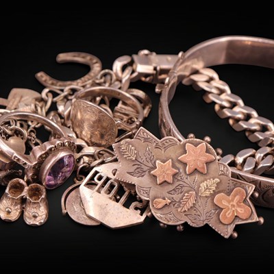 Lot 1216 - A small group of Victorian and vintage silver...