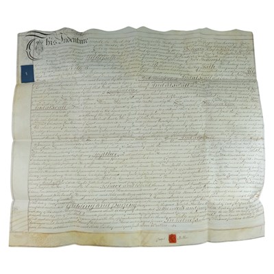 Lot 376 - A George III parchment velum indenture,...