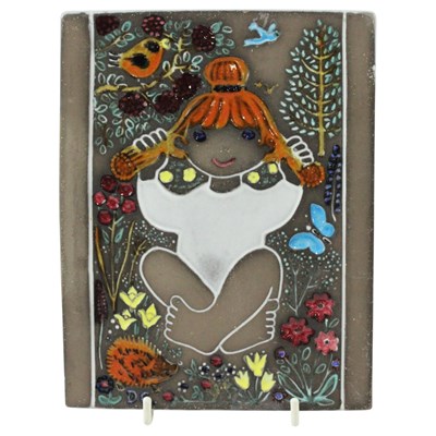 Lot 911 - A Swedish Upsala-Ekeby "Linda" ceramic wall...