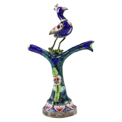 Lot 889 - An Indian enamelled white metal (tested as...