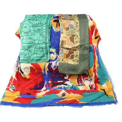 Lot 813 - A Liberty of London printed wool shawl,...